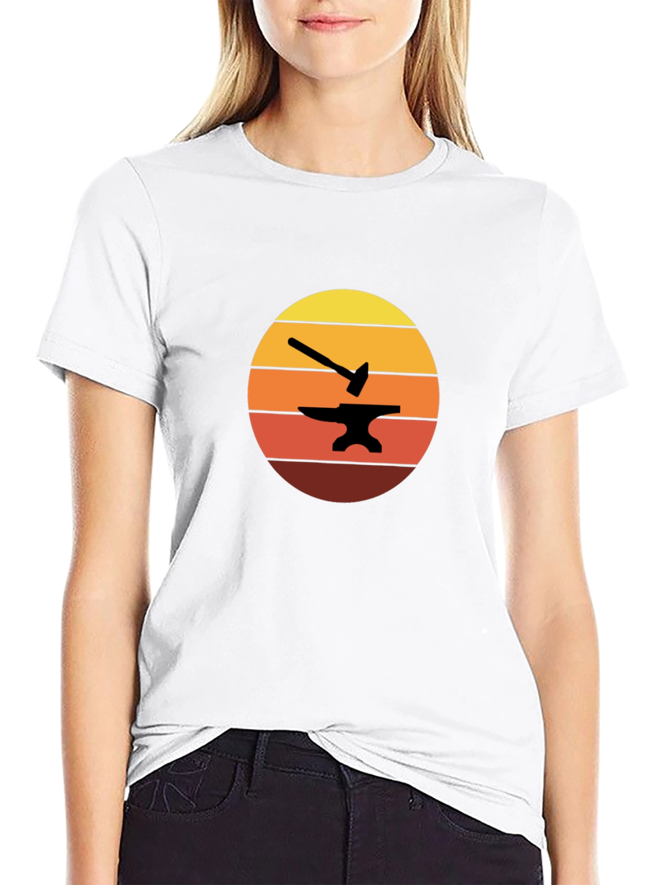 Blacksmith Hammer & Anvil Sunset Graphic Tee