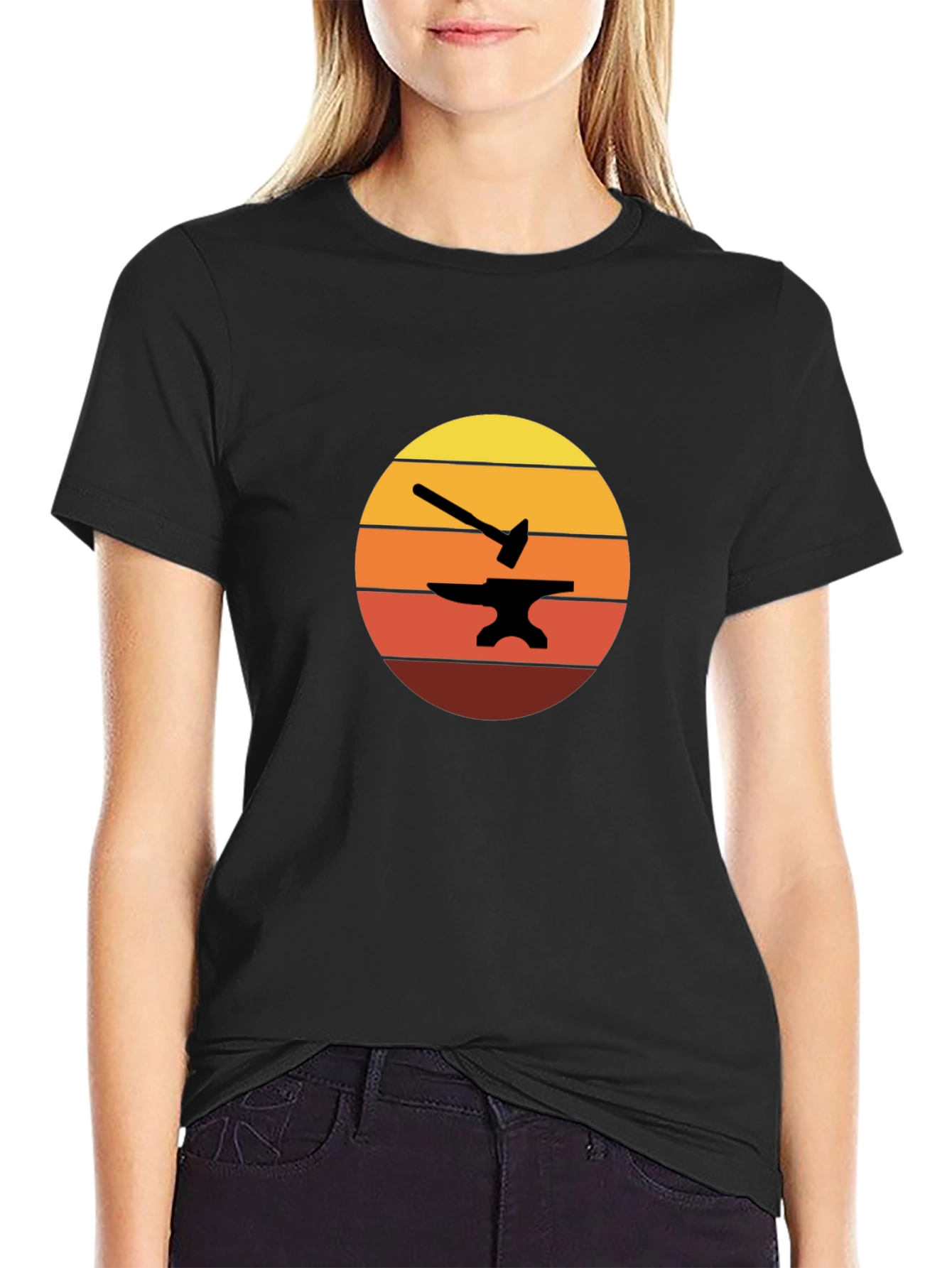 Blacksmith Hammer & Anvil Sunset Graphic Tee