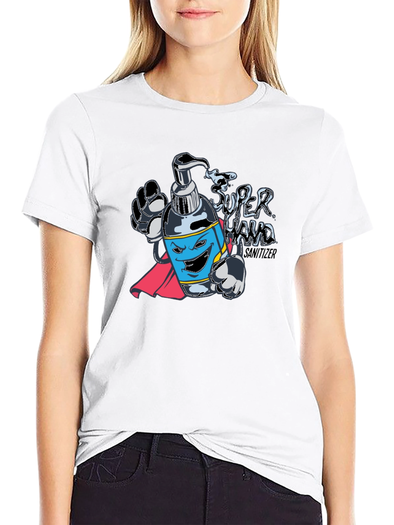 Super Hand Sanitizer T-Shirt - Black Novelty Tee