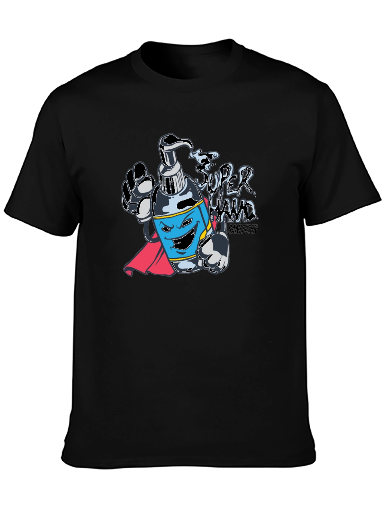 Super Hand Sanitizer T-Shirt - Black Novelty Tee