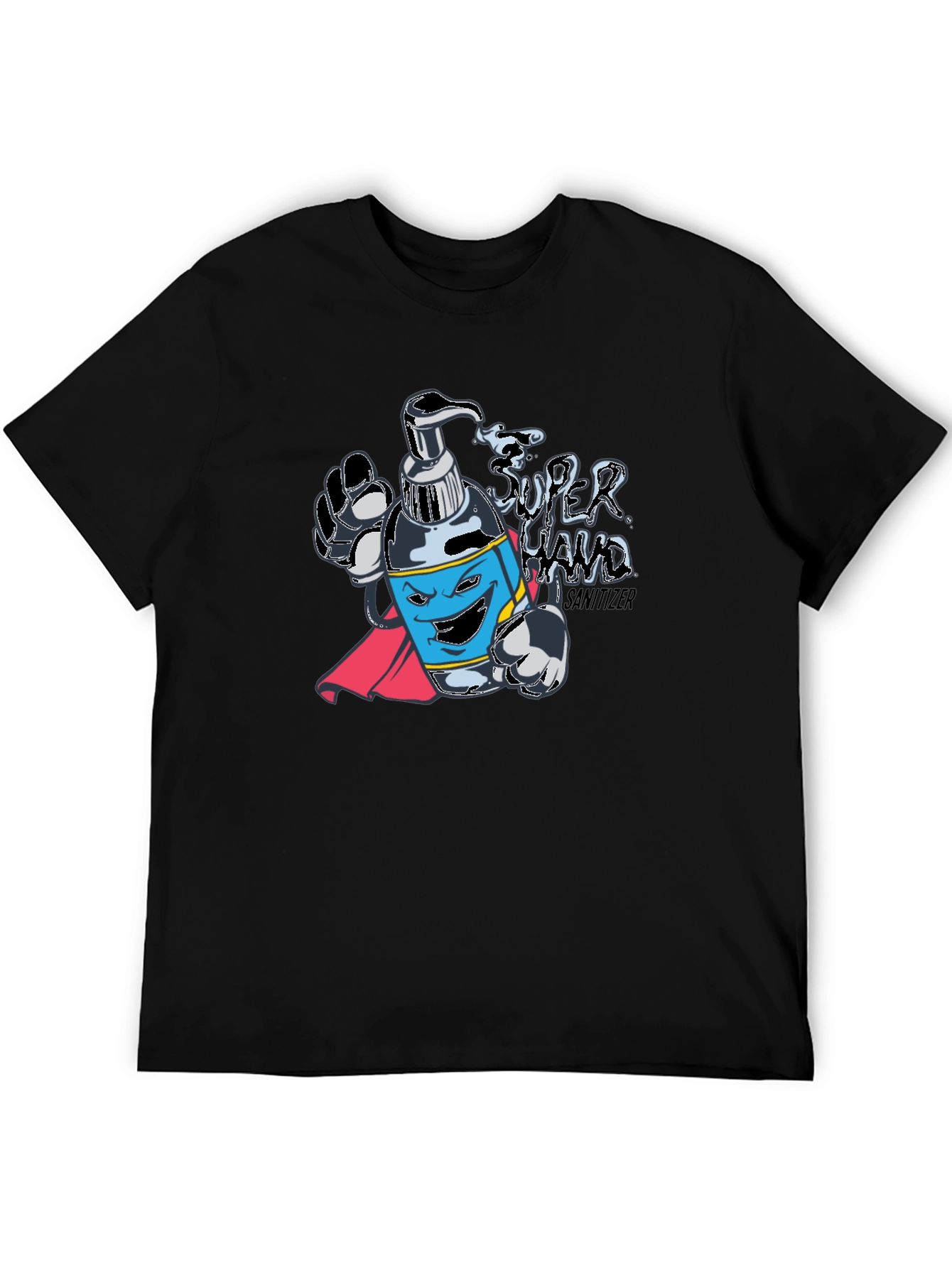 Super Hand Sanitizer T-Shirt - Black Novelty Tee