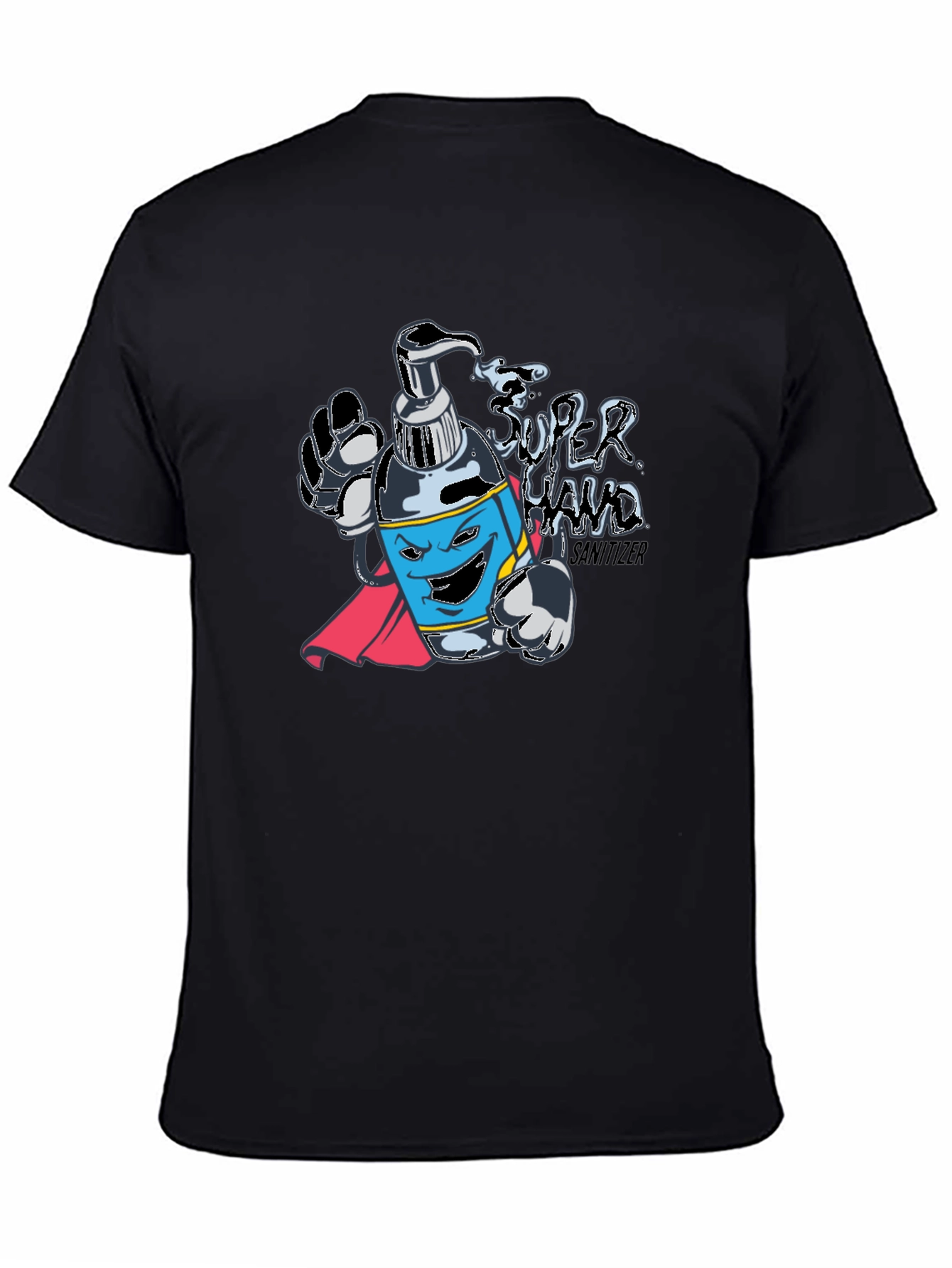 Super Hand Sanitizer T-Shirt - Black Novelty Tee