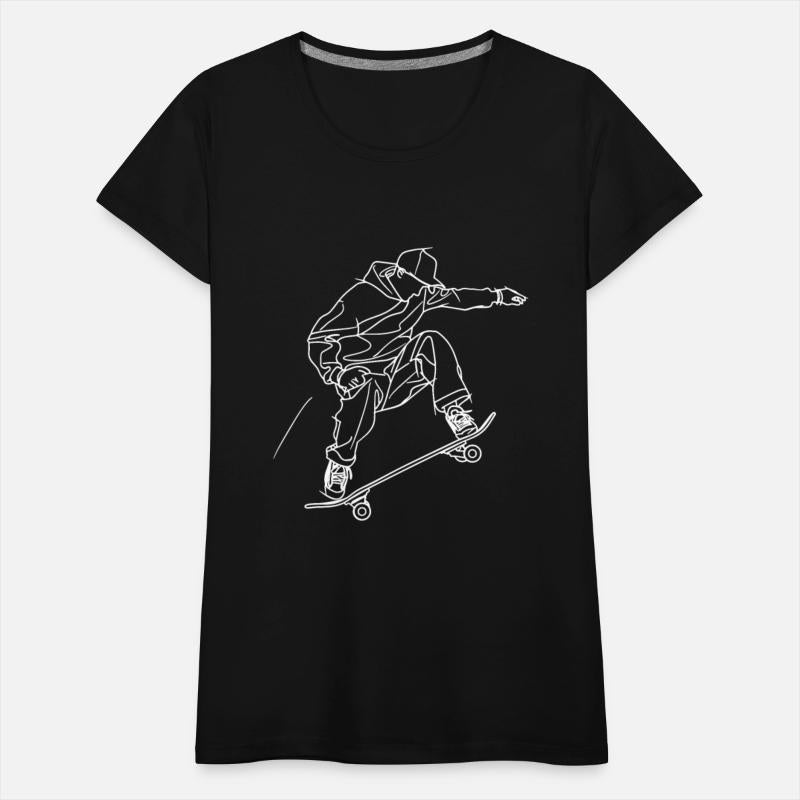 Skateboarding Guy Line Art