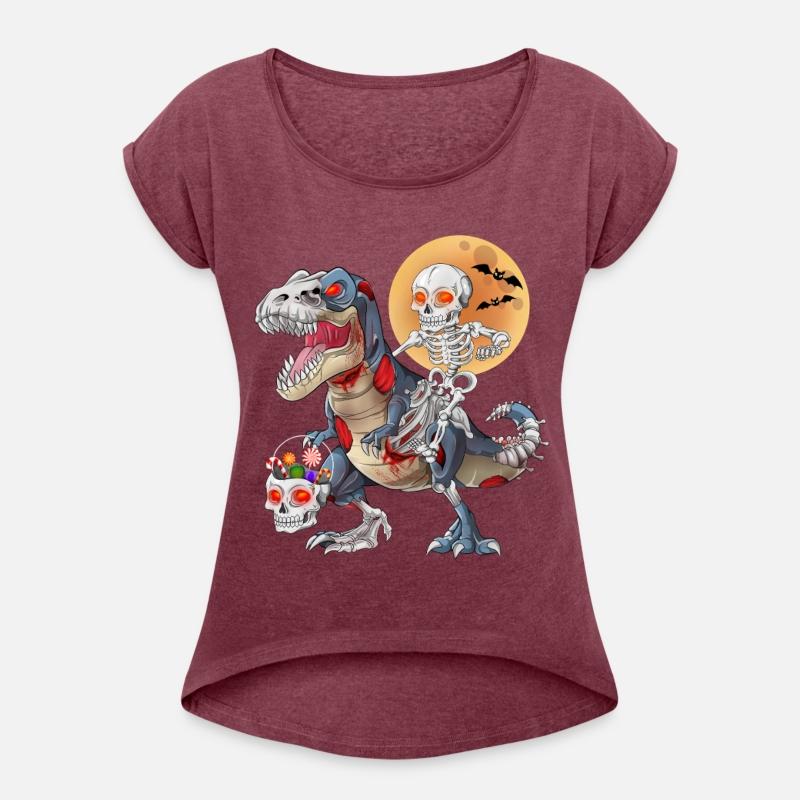 Skeleton Riding Zombie Dinosaur T rex Halloween