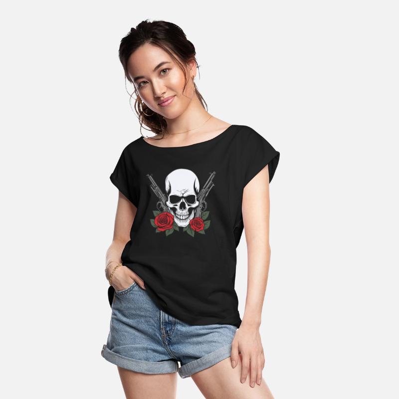 Skeleton Roses Rock Music Skull