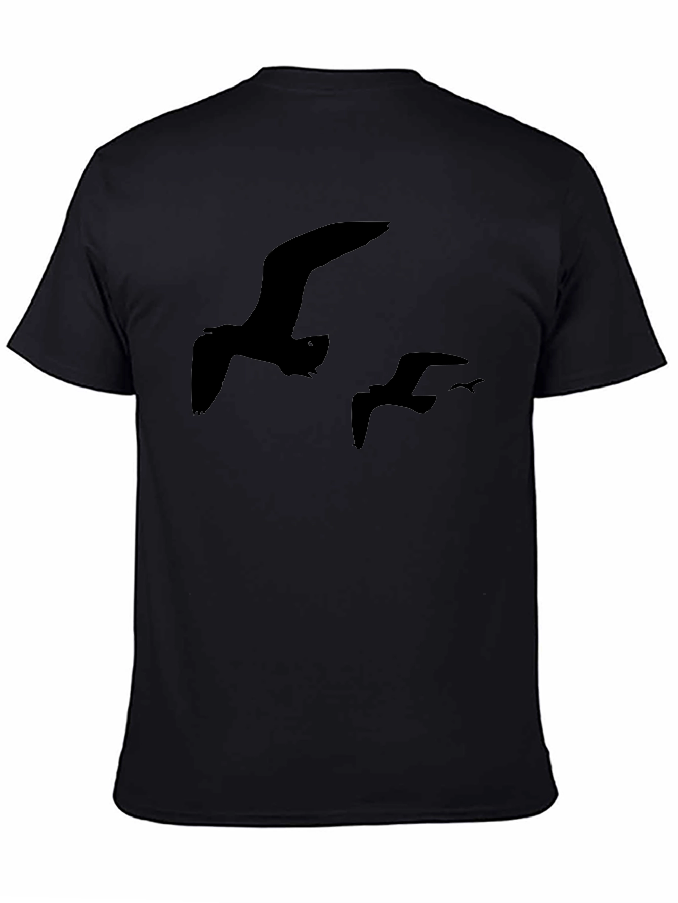 Black Seagull Silhouette T-Shirt