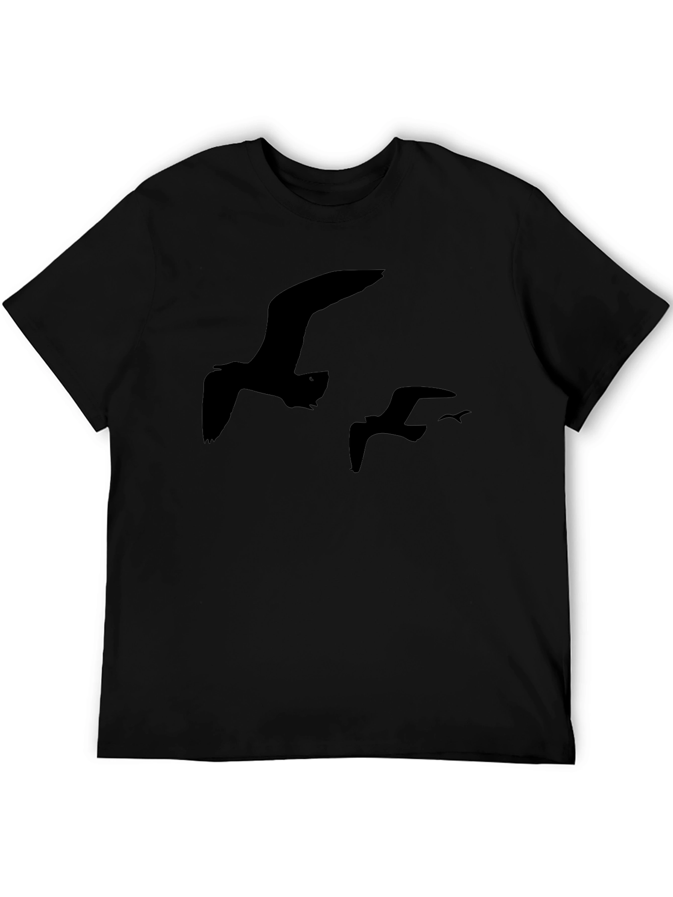 Black Seagull Silhouette T-Shirt