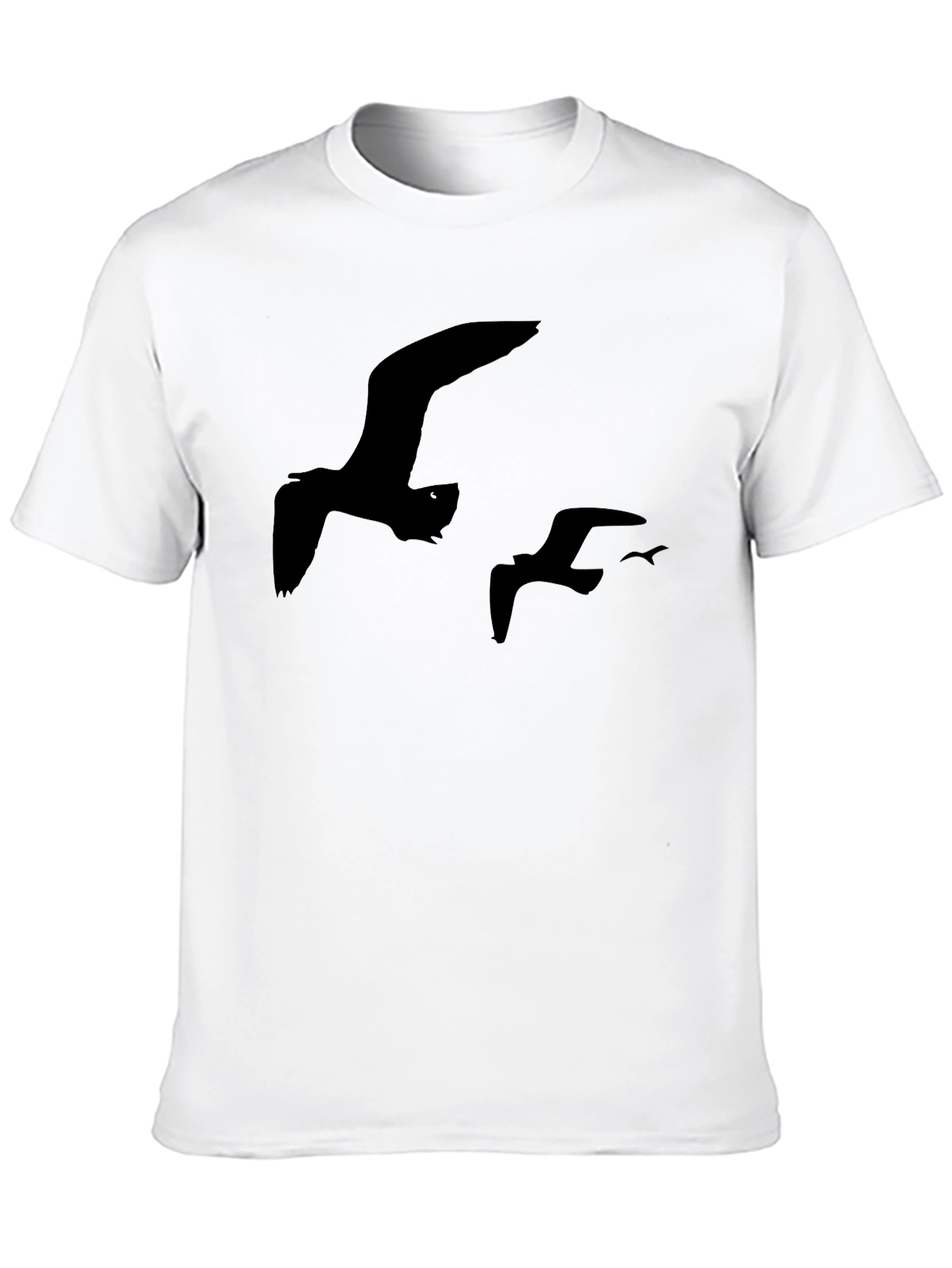 Black Seagull Silhouette T-Shirt