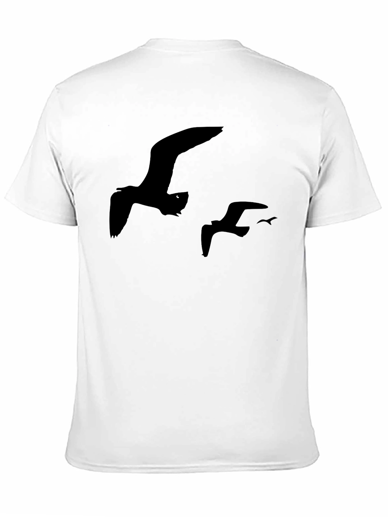 Black Seagull Silhouette T-Shirt