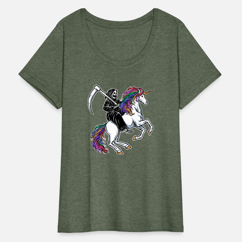 Skull Grim Riding a Unicorn