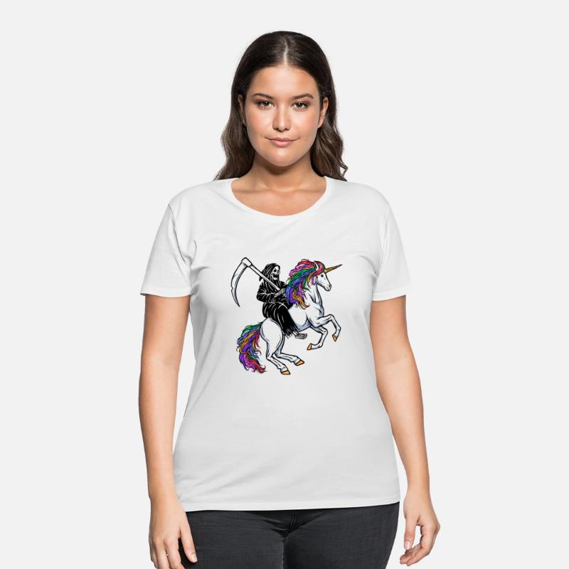 Skull Grim Riding a Unicorn