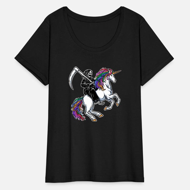 Skull Grim Riding a Unicorn