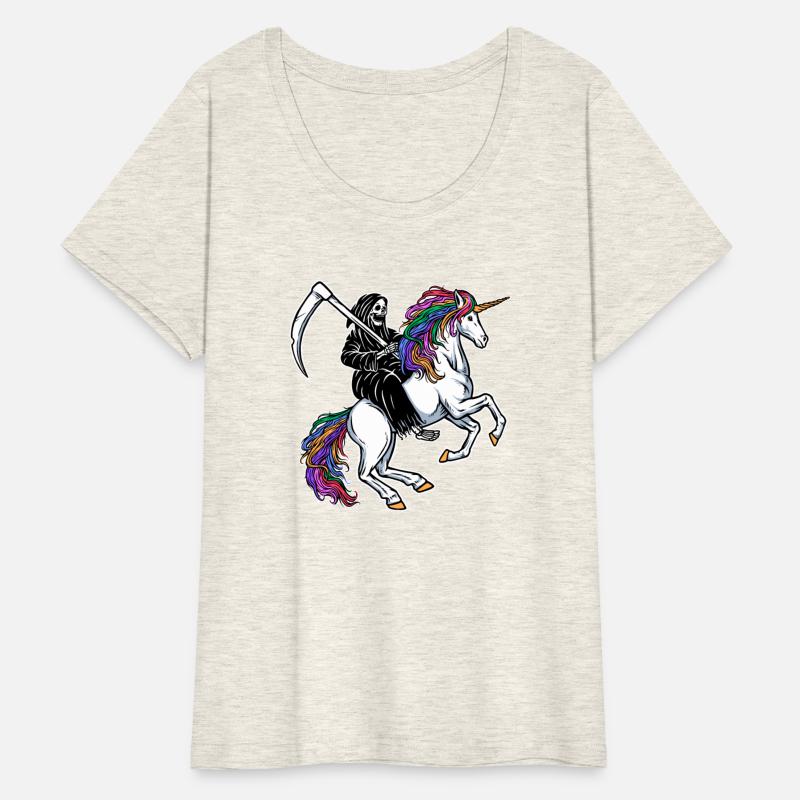 Skull Grim Riding a Unicorn