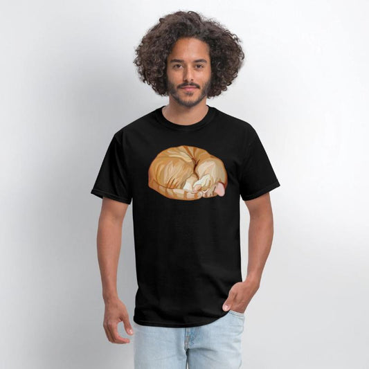 Sleeping Curled Orange Ginger Tabby Cat