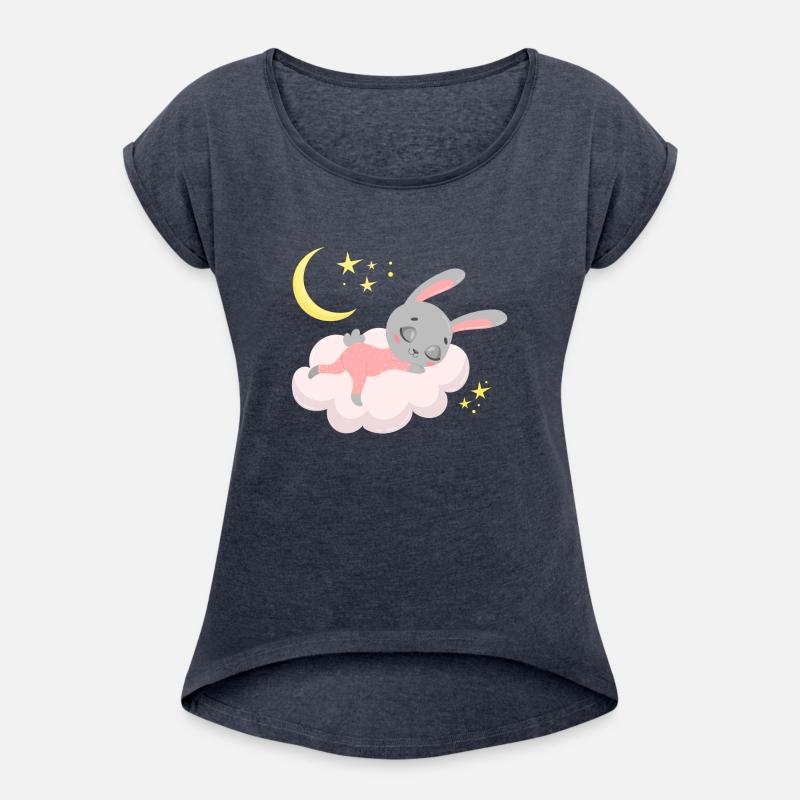 sleeping cute bunny on a cloud