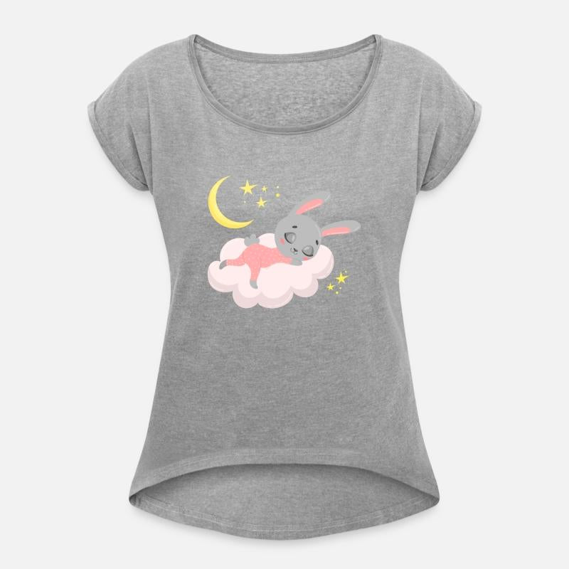 sleeping cute bunny on a cloud