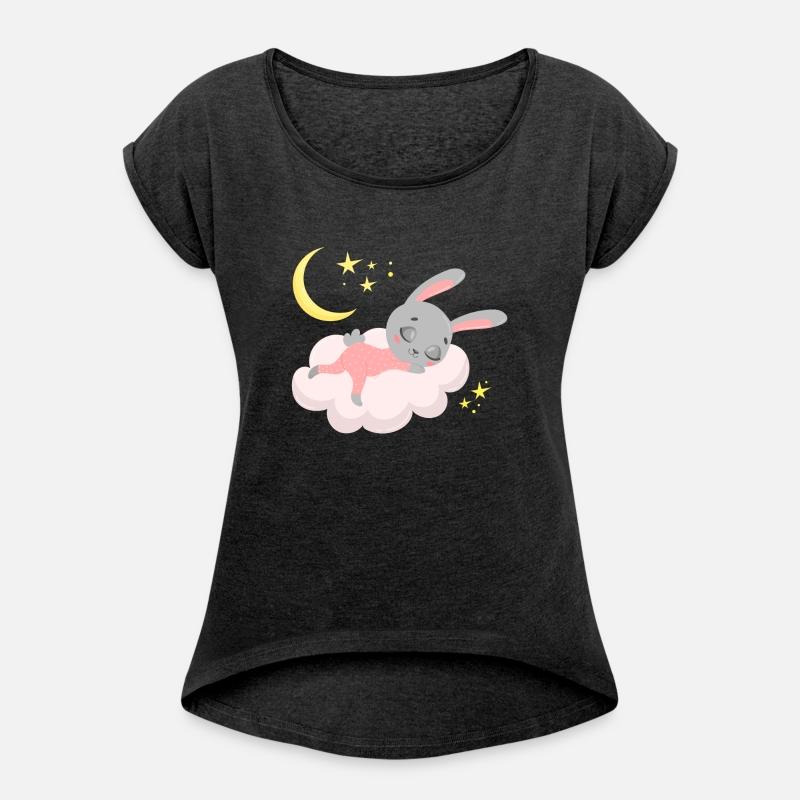 sleeping cute bunny on a cloud