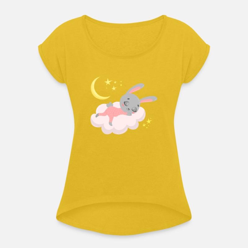 sleeping cute bunny on a cloud