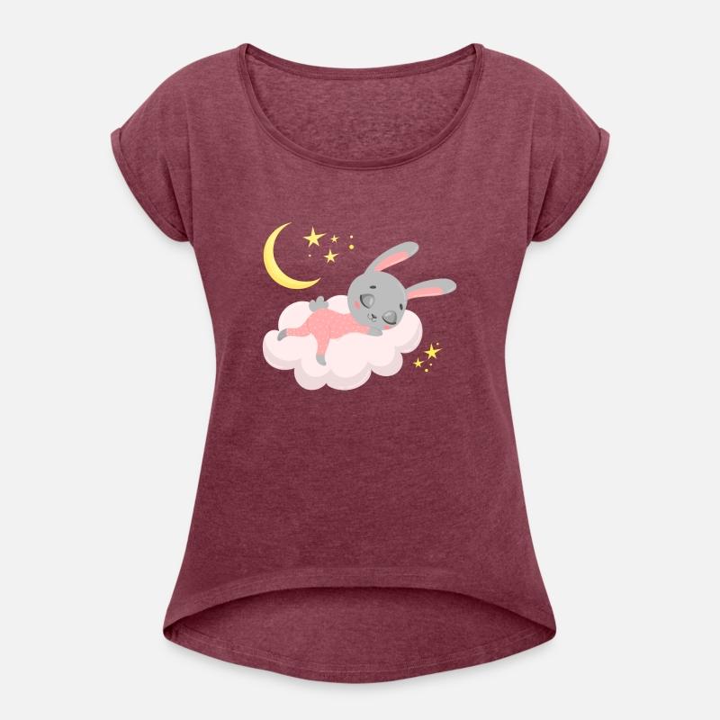 sleeping cute bunny on a cloud