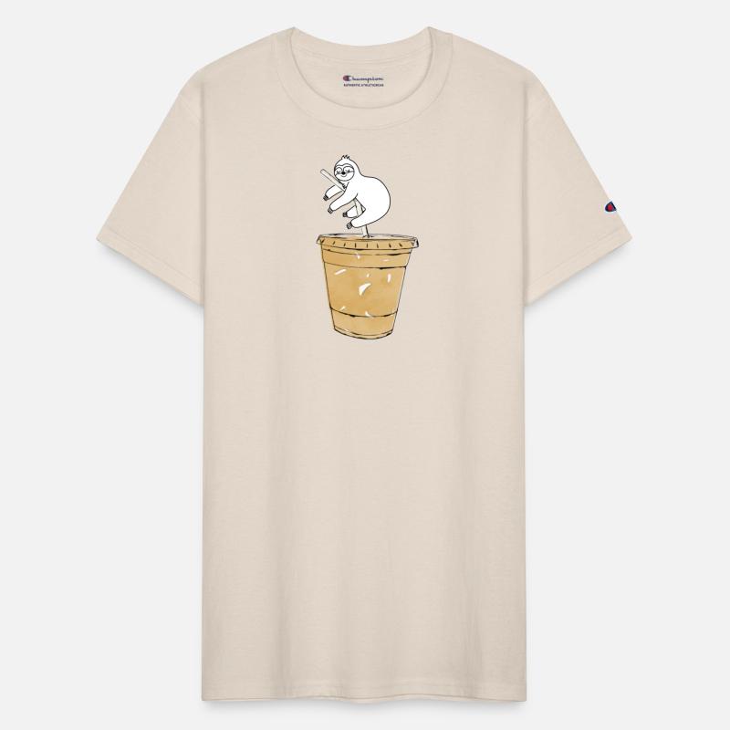 Sloth Sleep On Cup Of Coffee.