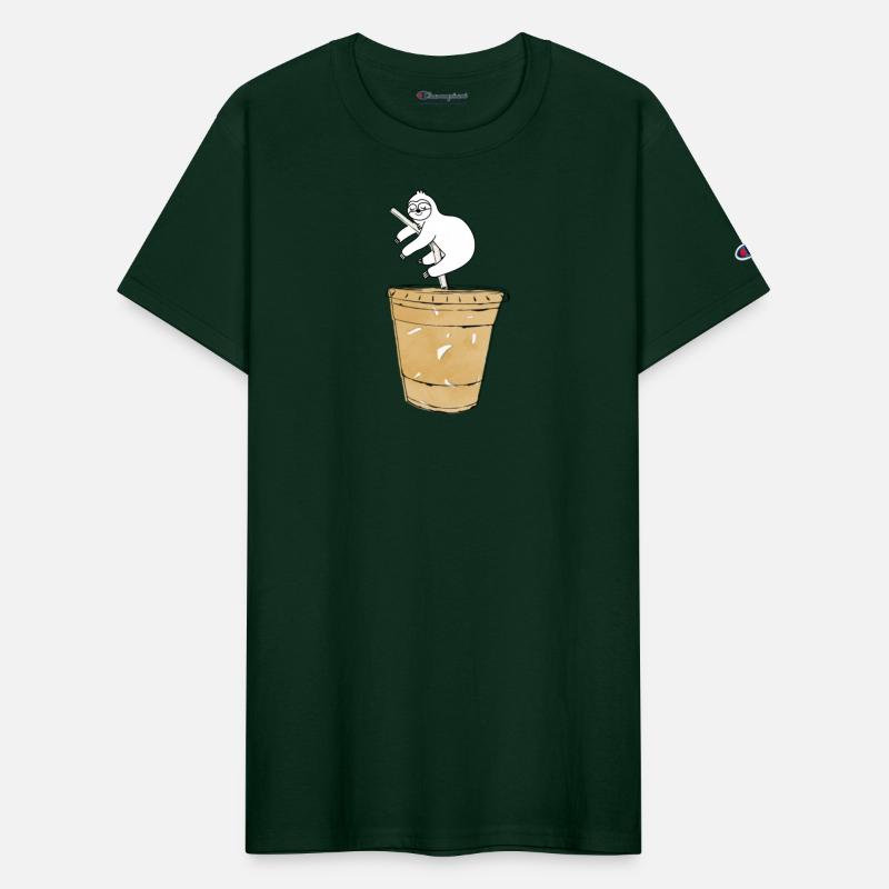 Sloth Sleep On Cup Of Coffee.