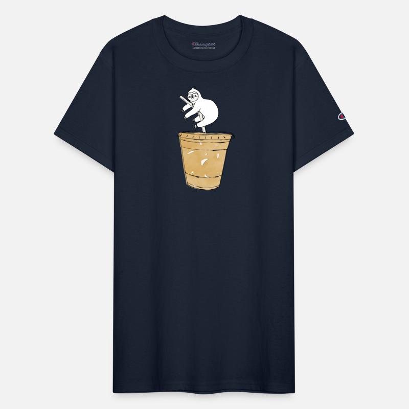 Sloth Sleep On Cup Of Coffee.