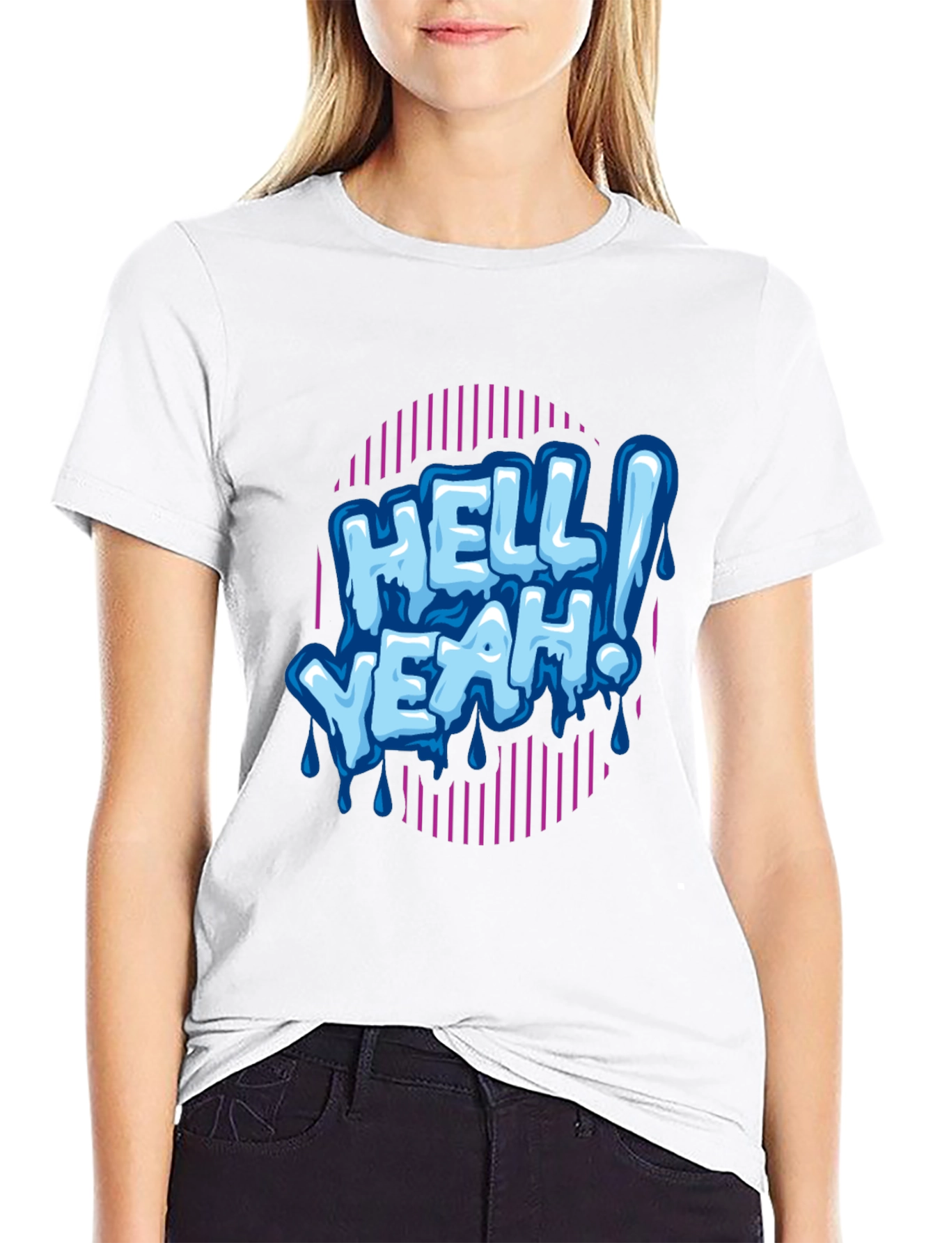 Hell Yeah! Graphic Print Mens Black T-Shirt