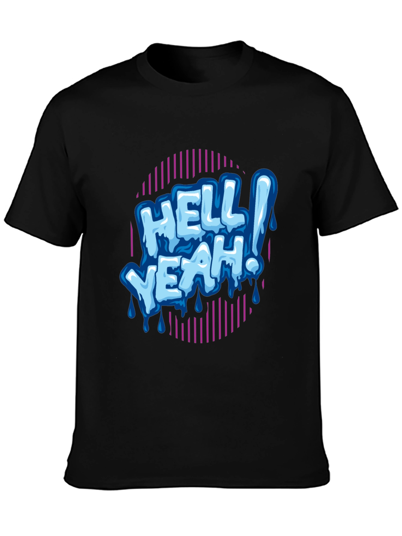 Hell Yeah! Graphic Print Mens Black T-Shirt