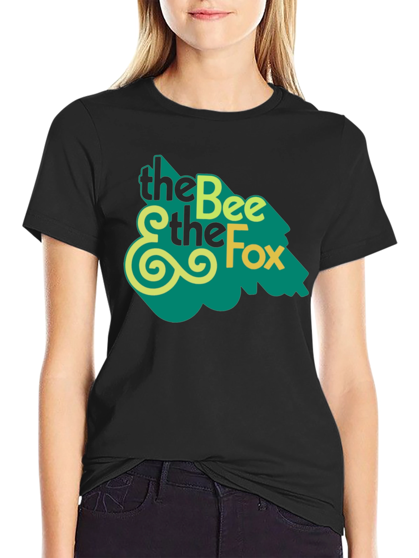 The Bee and The Fox T-Shirt - Black