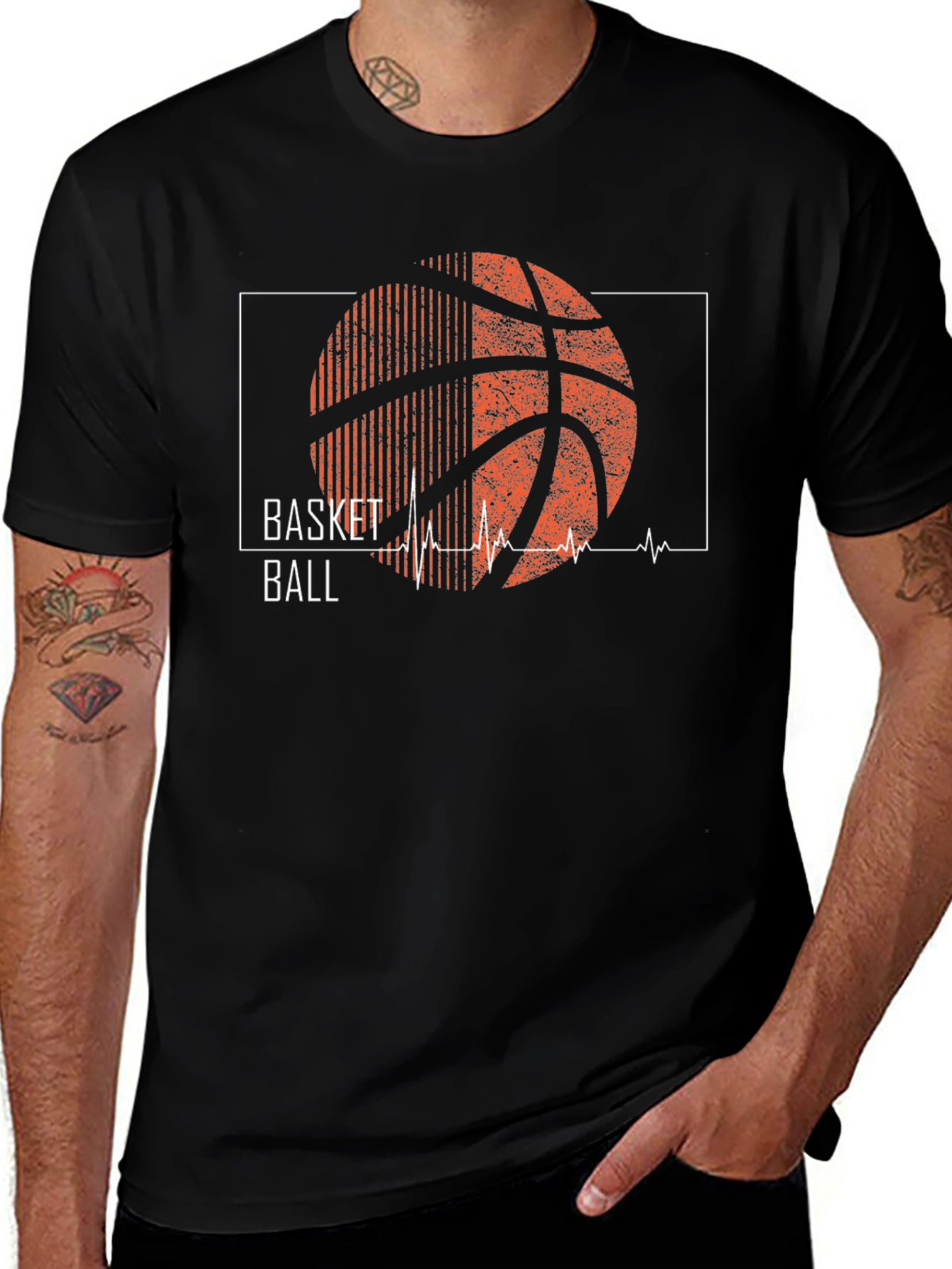 Basketball Heartbeat Graphic T-Shirt