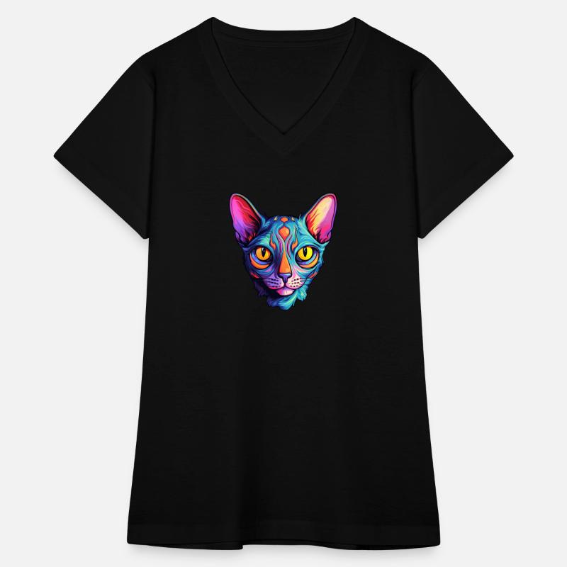 Sphynx Cat kitty Psychedelic Vibrant Colors