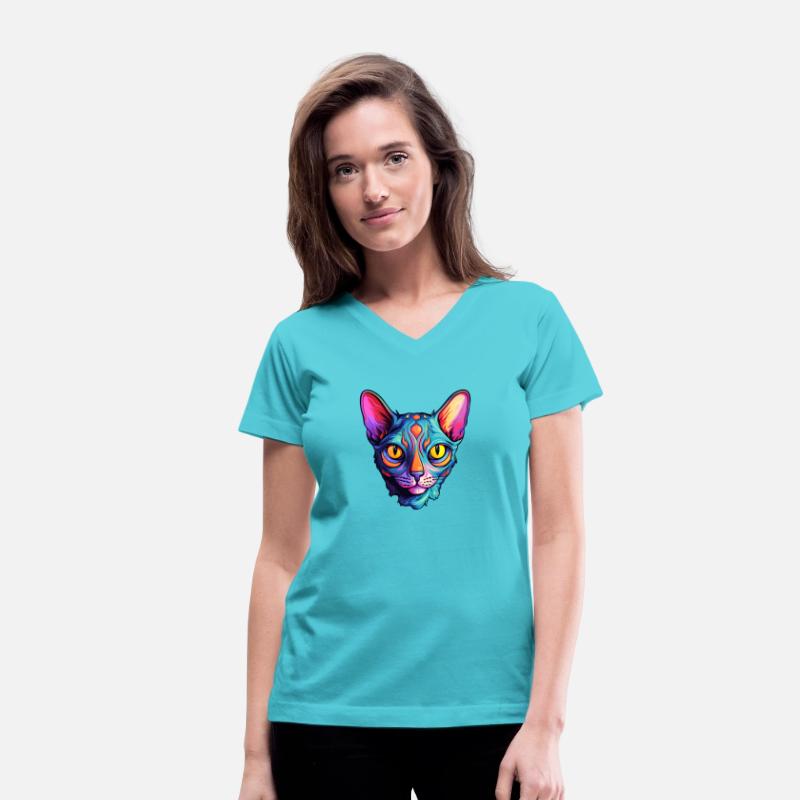 Sphynx Cat kitty Psychedelic Vibrant Colors