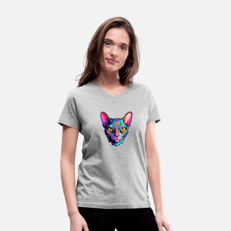 Sphynx Cat kitty Psychedelic Vibrant Colors