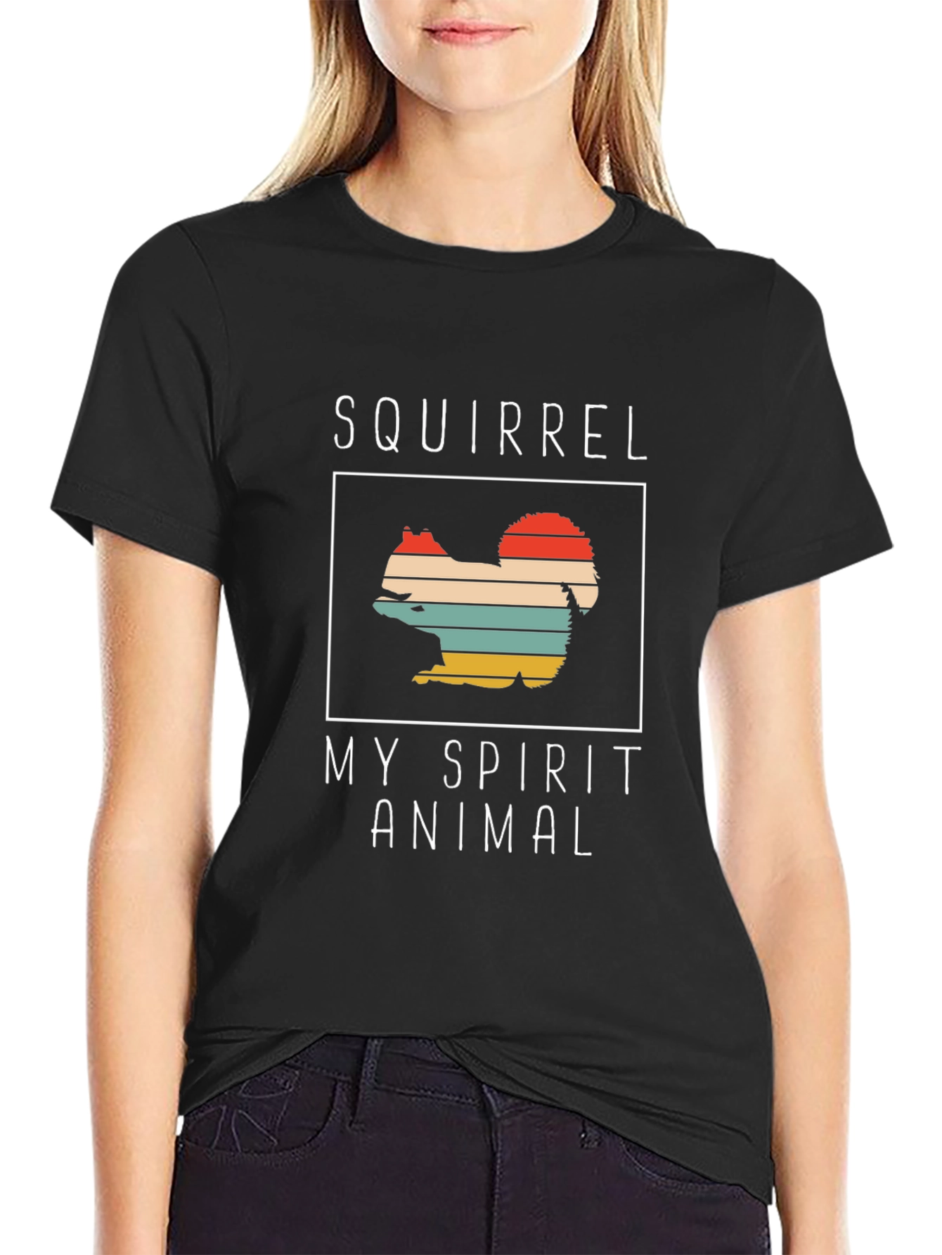 Squirrel My Spirit Animal Graphic Tee - Retro Design