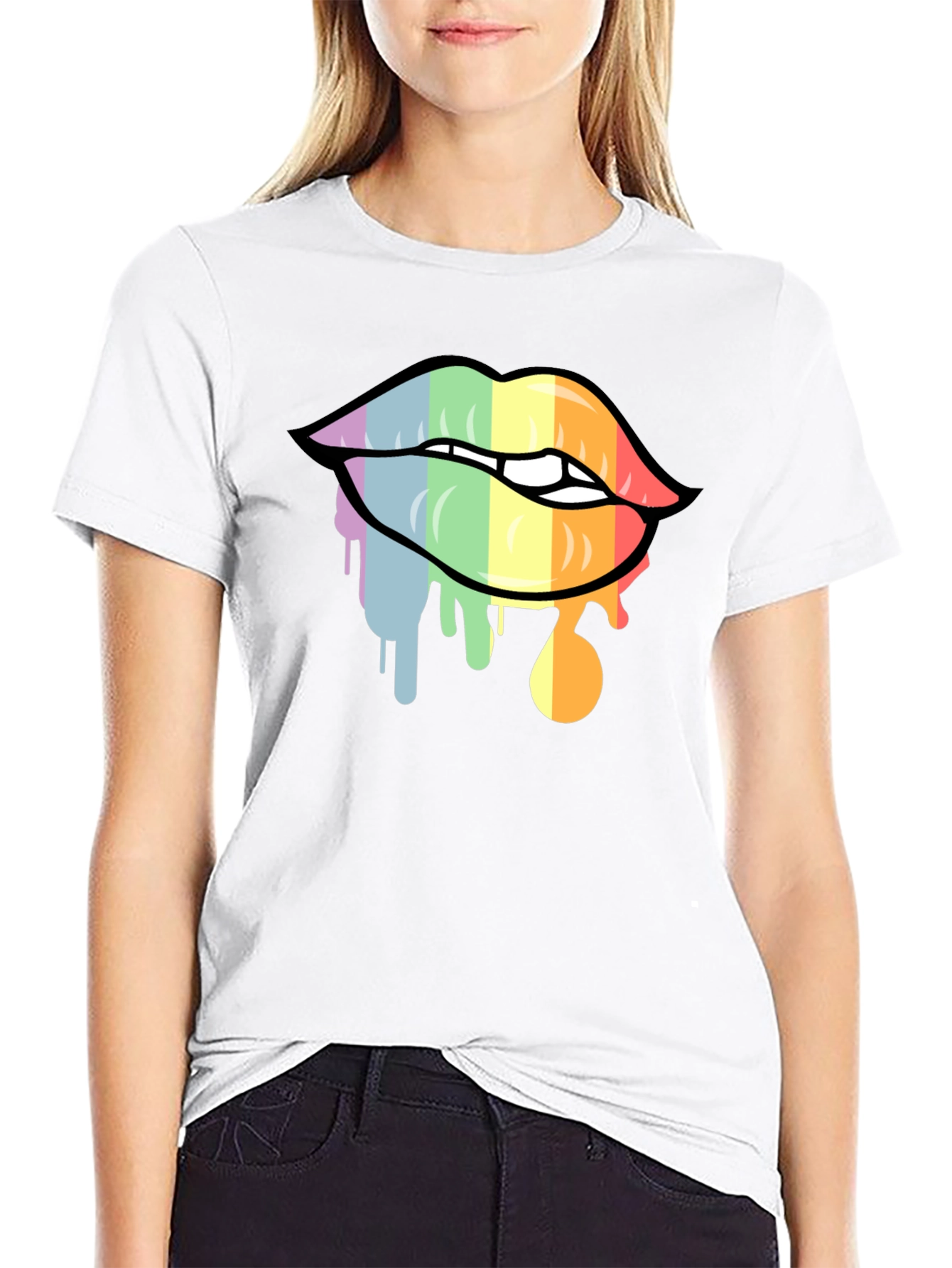 Rainbow Lips Graphic Tee