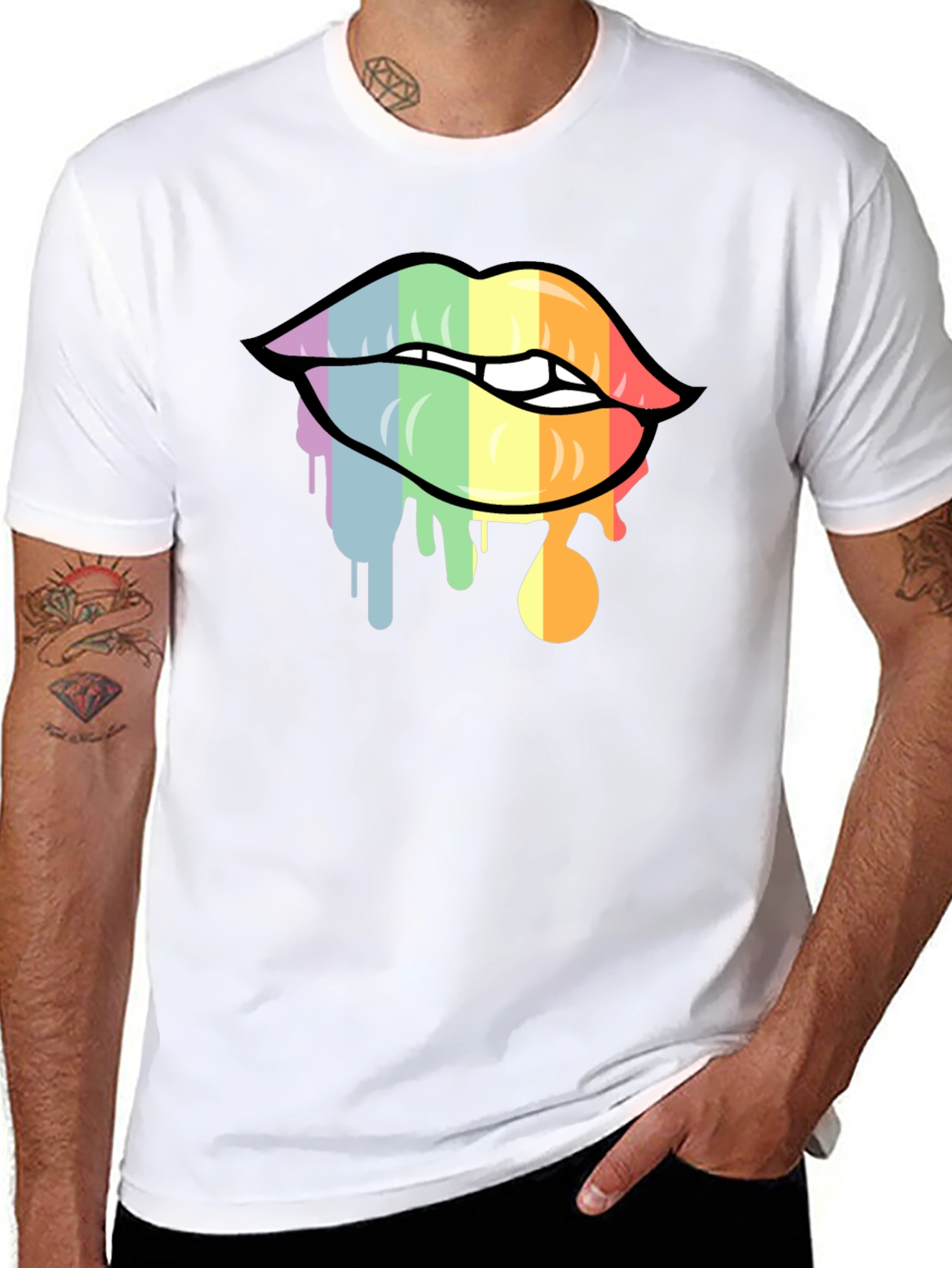 Rainbow Lips Graphic Tee