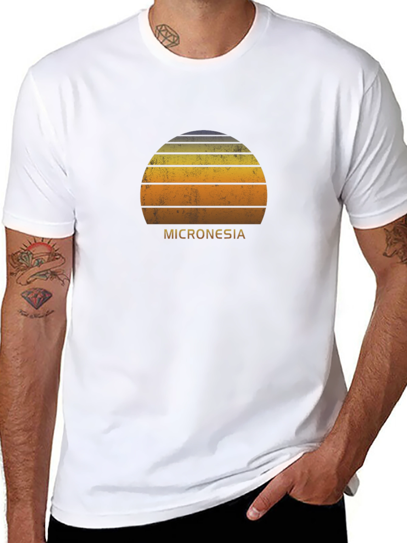 Micronesia Sunset T-Shirt - Retro Style Tee