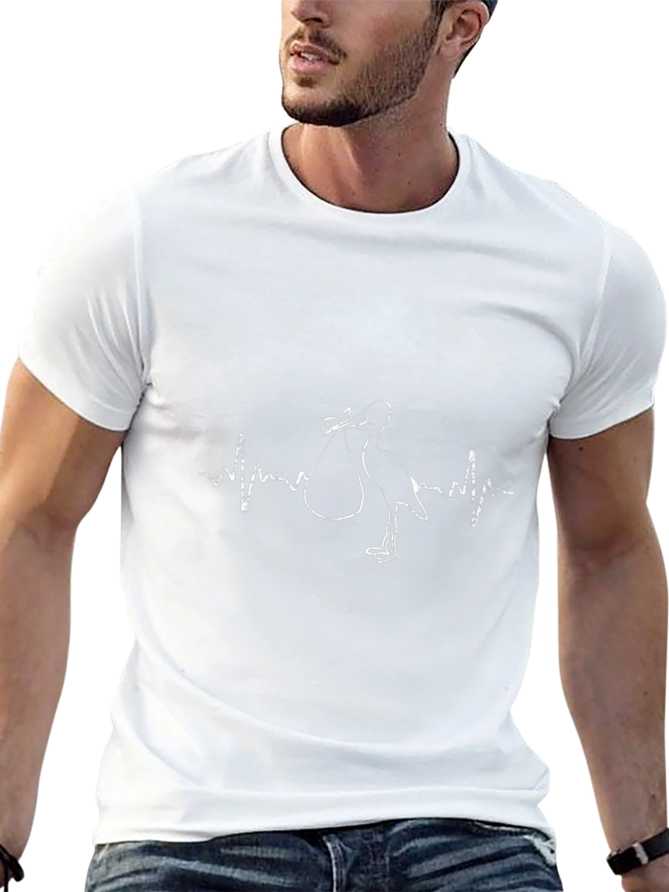 Stork Heartbeat T-Shirt - New Parent Tee