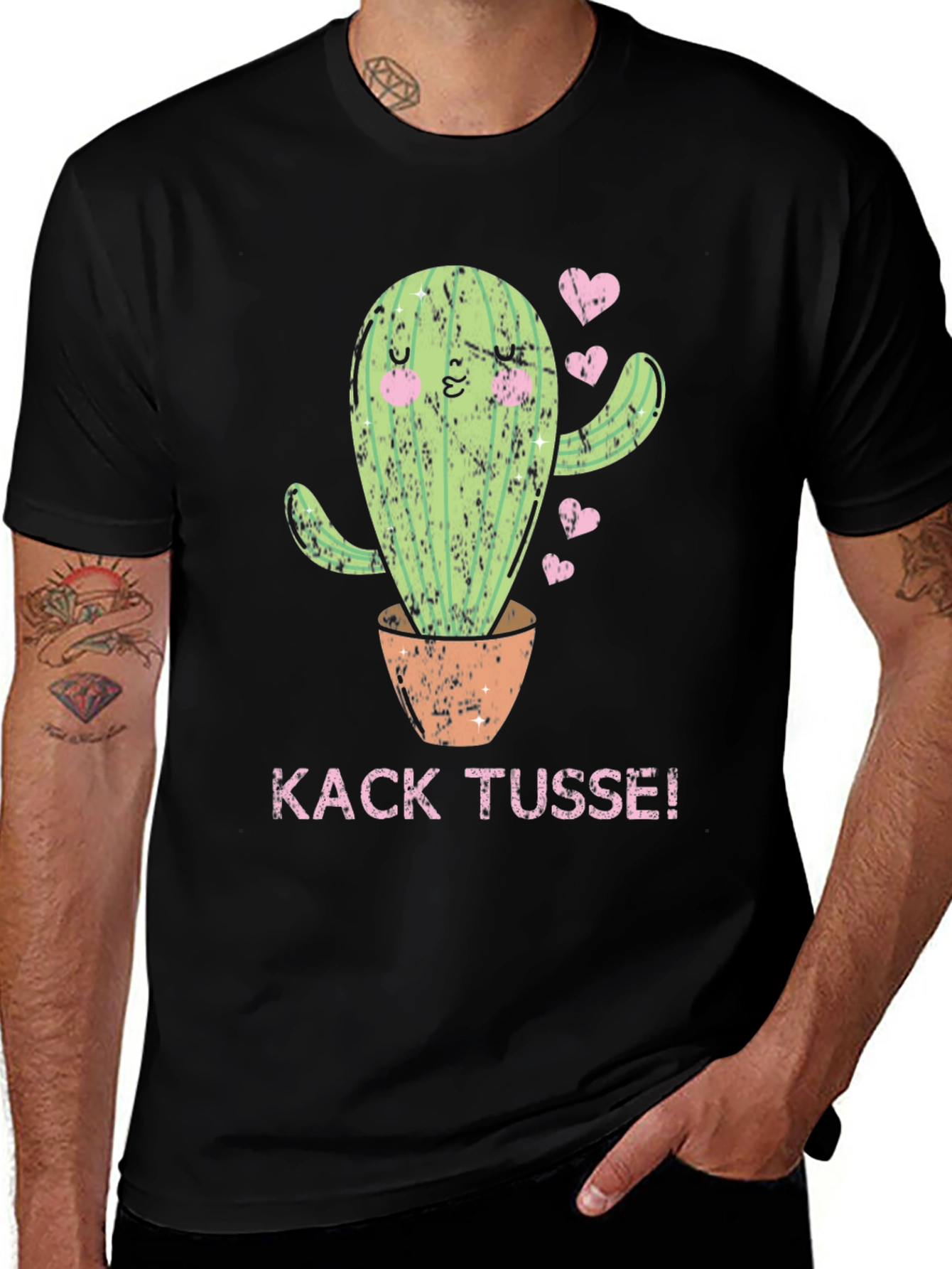Cactus Graphic Tee - Kack Tusse! Black T-Shirt