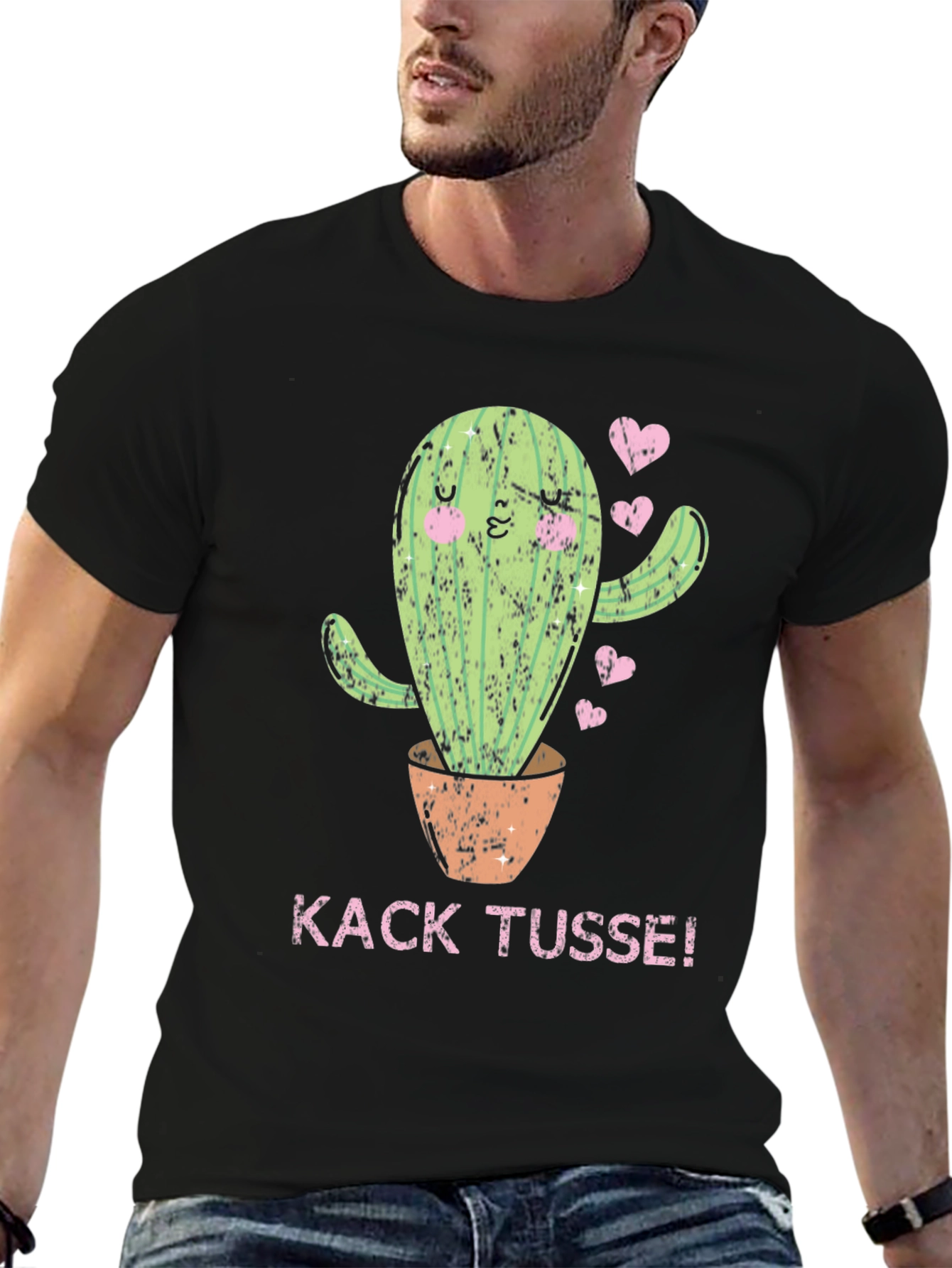 Cactus Graphic Tee - Kack Tusse! Black T-Shirt