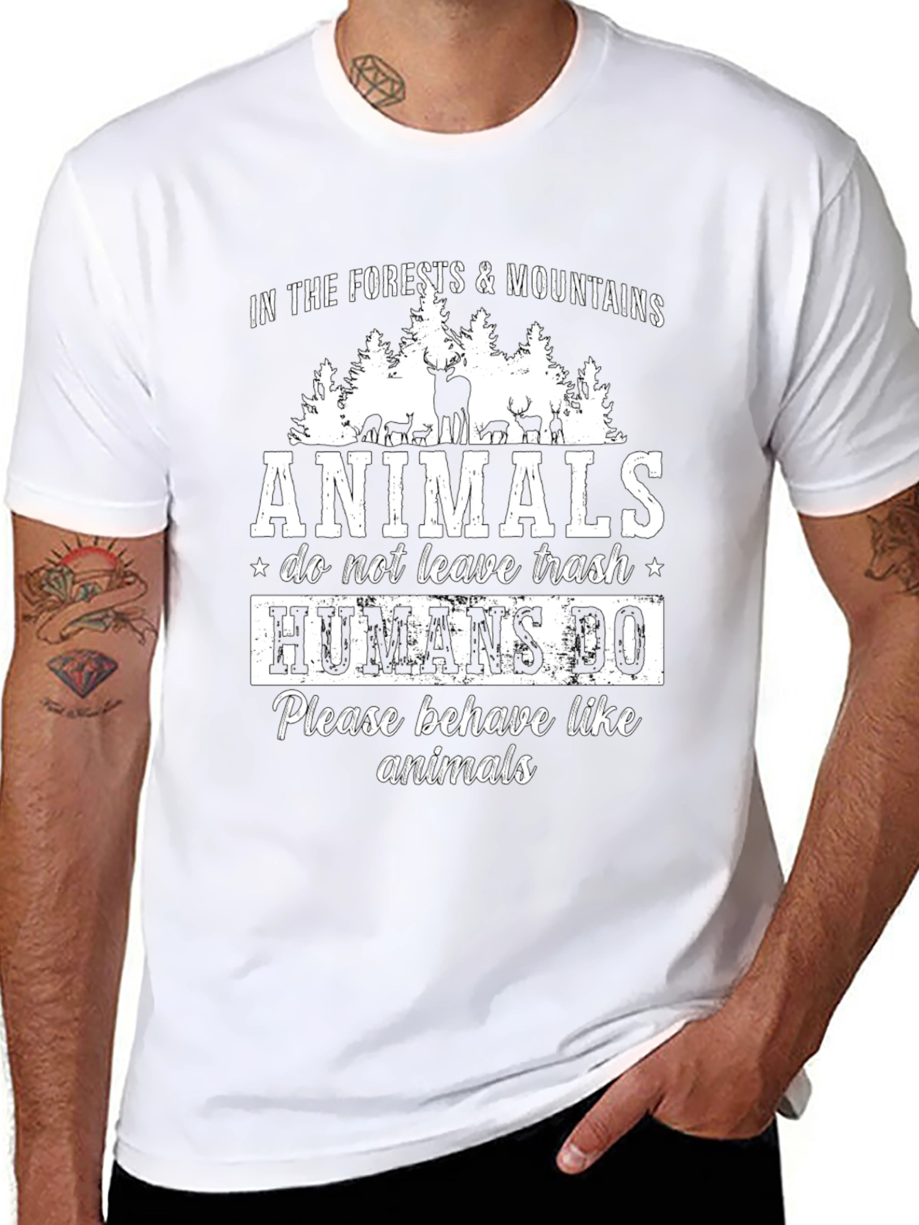 Animals Dont Litter Graphic T-Shirt