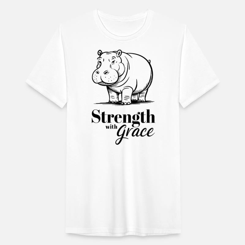 Strength With Grace Hippo Illustration Artwork