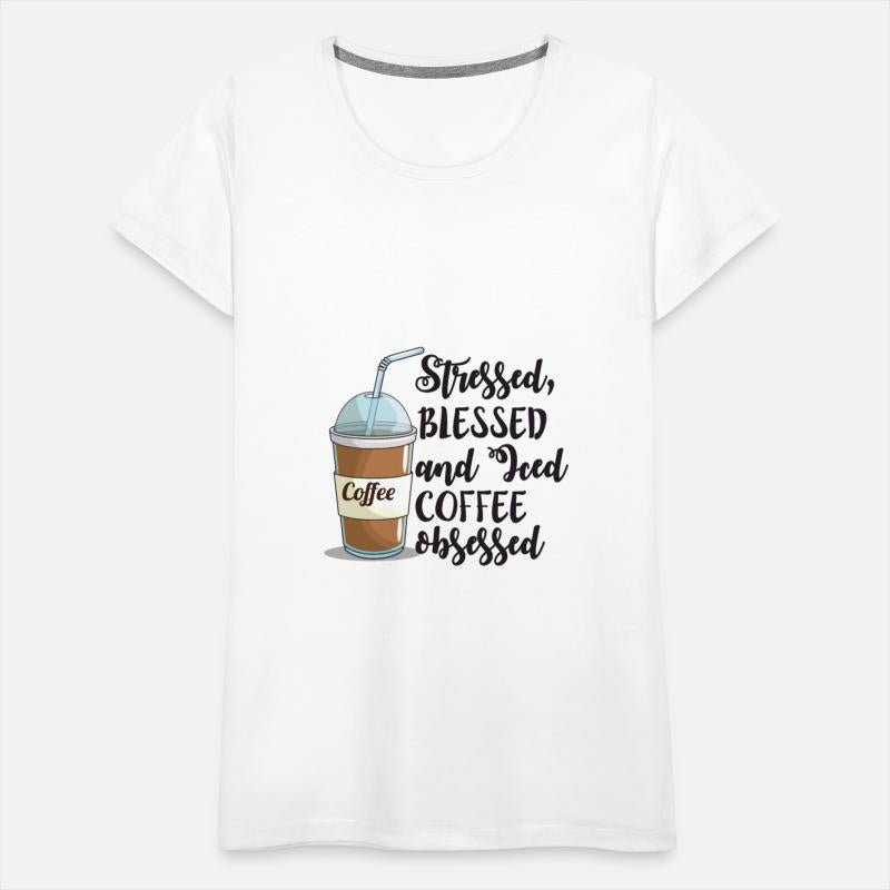 Stressed Blessed And Iced Coffee Obsessed Funny