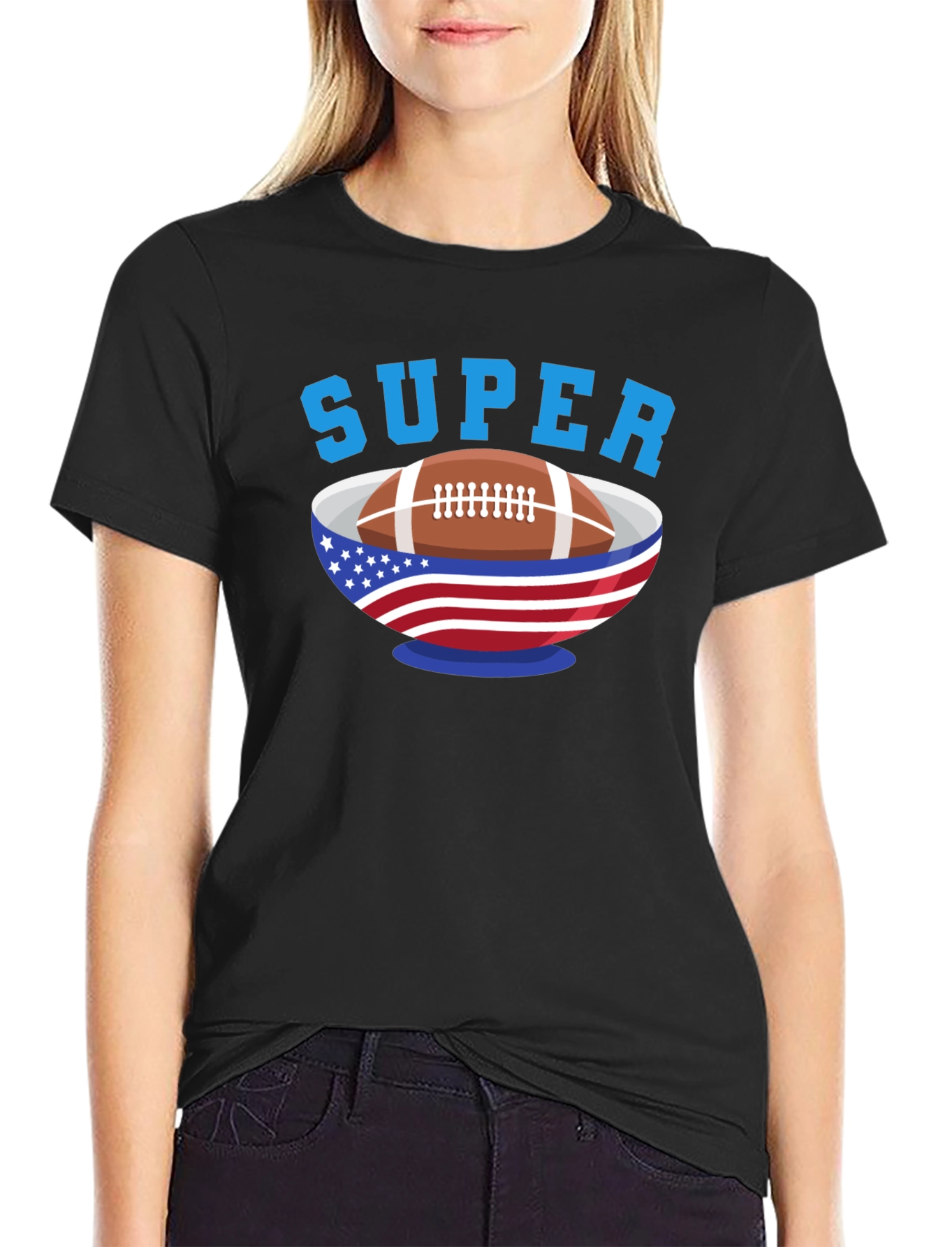 Super Bowl Football T-Shirt - Patriotic Design