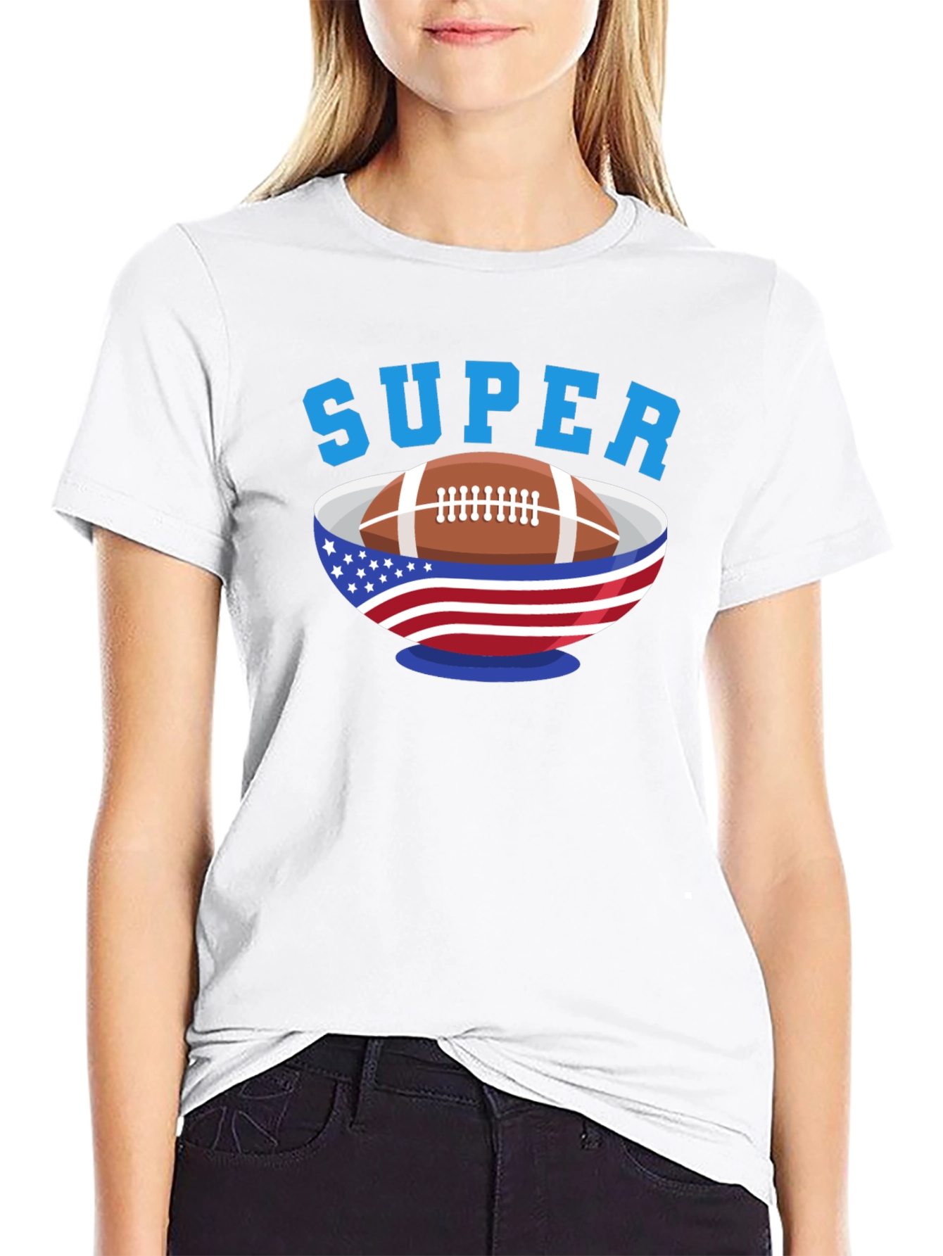 Super Bowl Football T-Shirt - Patriotic Design