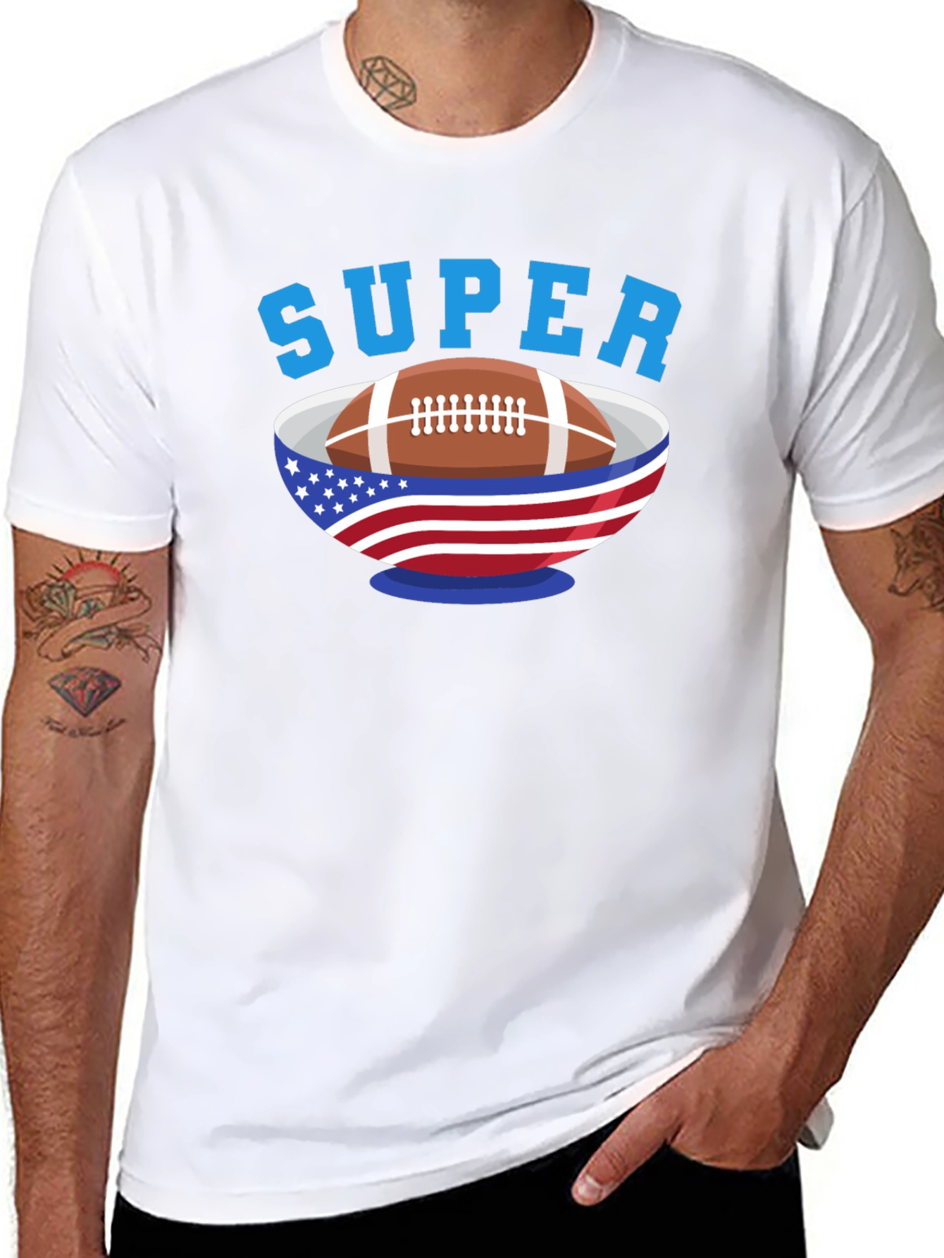 Super Bowl Football T-Shirt - Patriotic Design