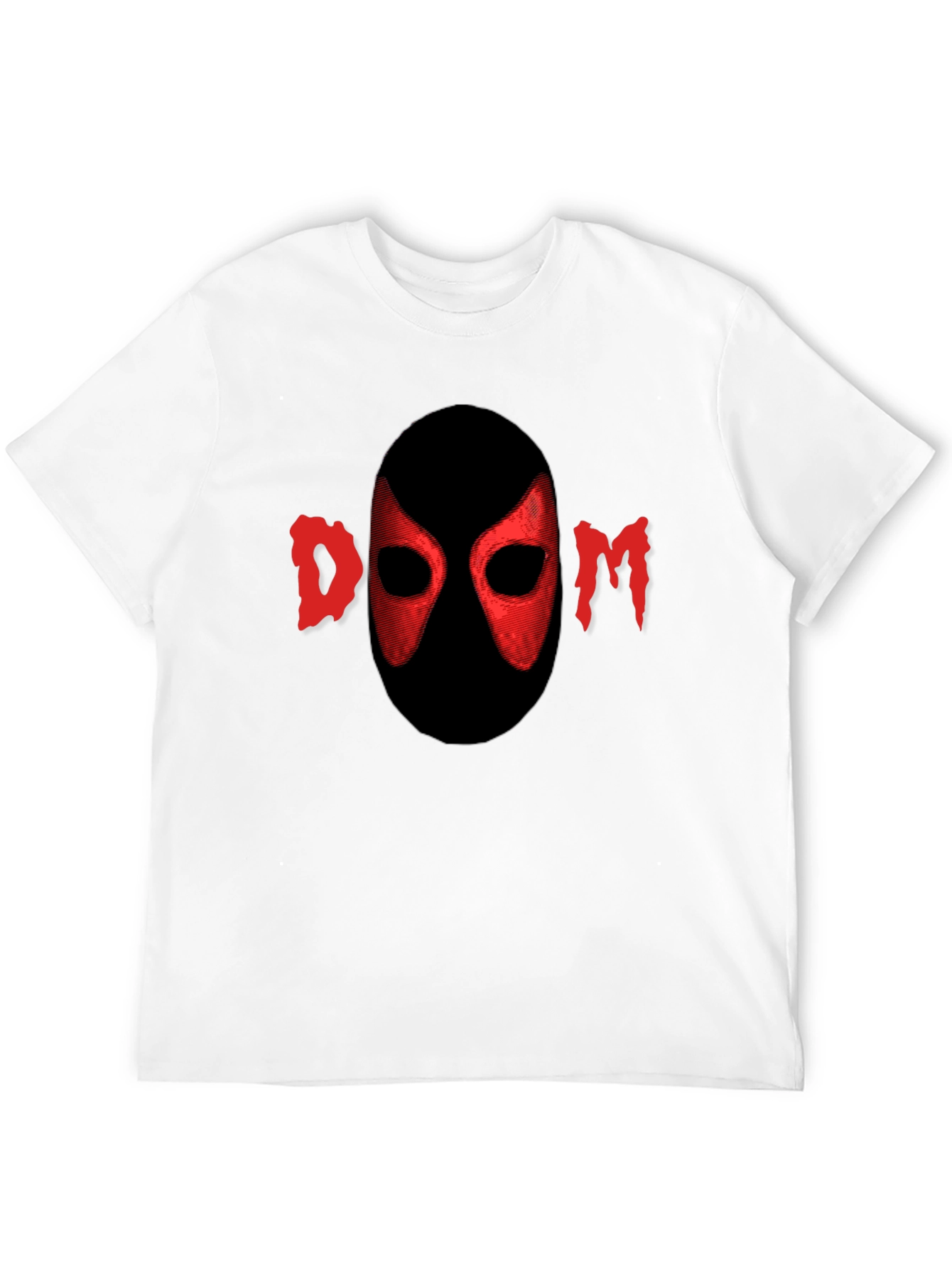 Red DOOM Mask Graphic Black T-Shirt