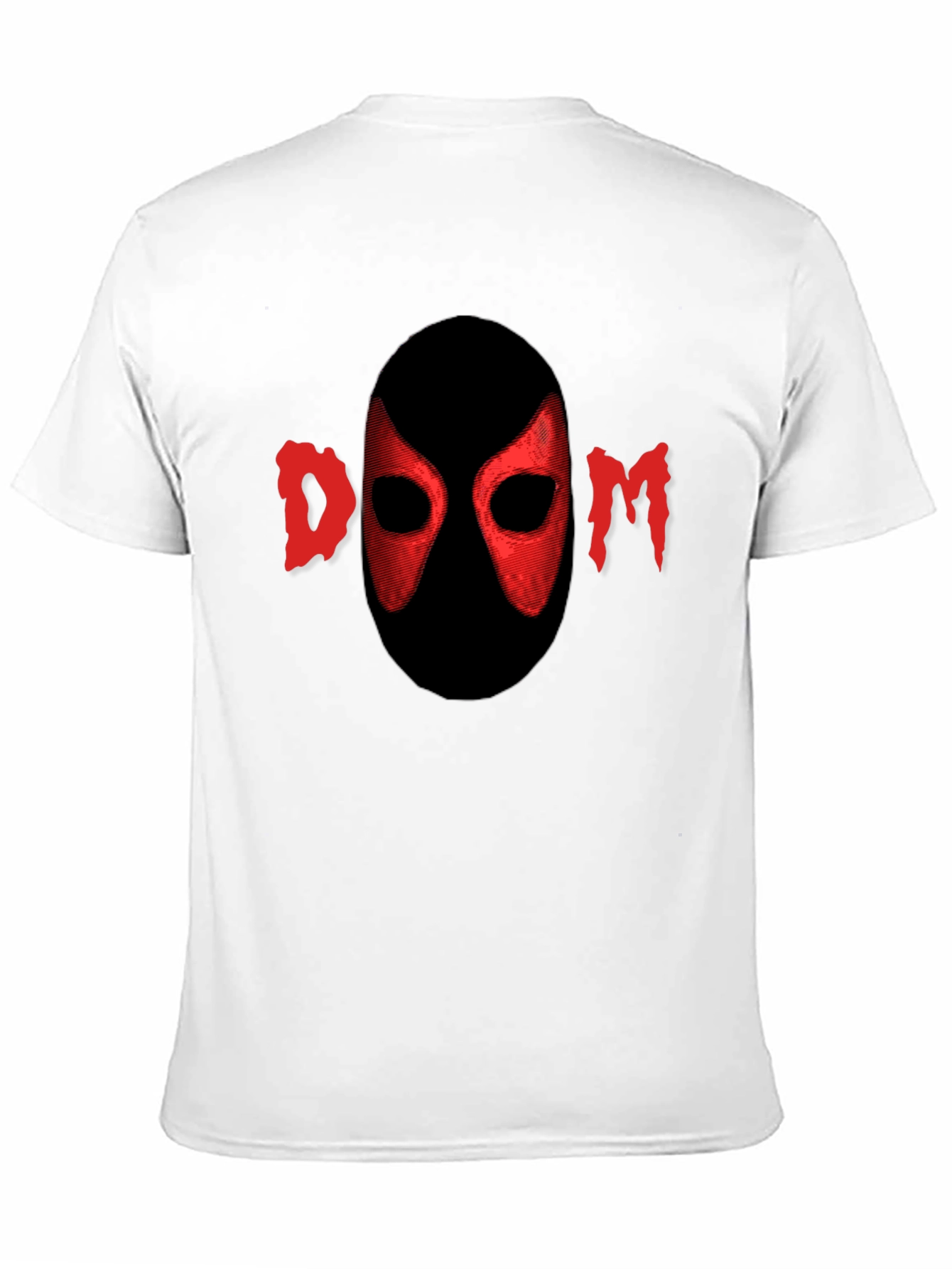 Red DOOM Mask Graphic Black T-Shirt