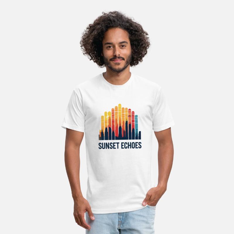 Sunset Echoes – Urban Skyline Soundwave Art