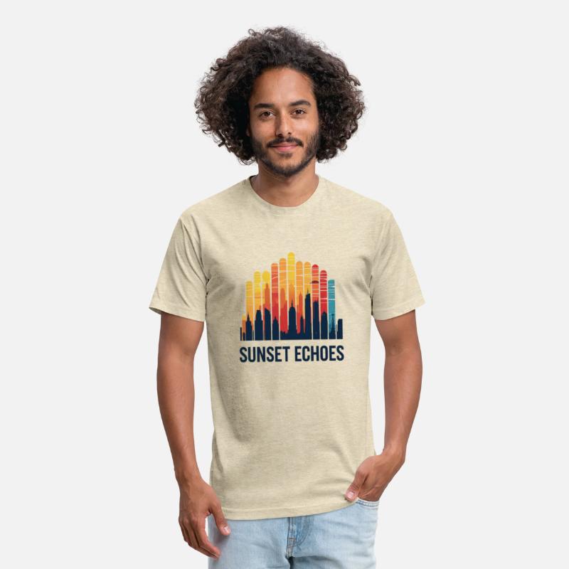 Sunset Echoes – Urban Skyline Soundwave Art